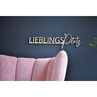 Lieblingsplatz Schriftzug 40 X 12cm/Holz Wanddeko Lieblingsplatz Schriftzug 40 X 12cm/Holz Wanddeko von AugustundGertrude