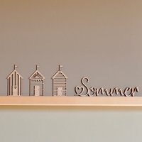 Sommerdeko, Badehäuser Und Schriftzug Sommer, Aus Birkensperrholz von AugustundGertrude