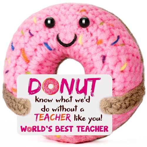 Auiremrti Dankesgeschenke für Lehrerinnen für Frauen – Lustiger, handgefertigter Häkel-Donut, einzigartige, süße Dankeschön-Geschenke zum Lehrertag von Auiremrti