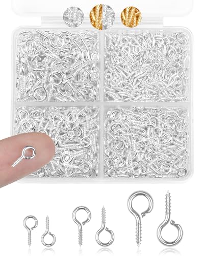 Auiremrti Schraubhaken Klein, Schraubösen Set In Gold Und Silber, 600 Stück In Drei Größen, Ösenschraube Für DIY Schmuck Und Handwerksprojekte von Auiremrti