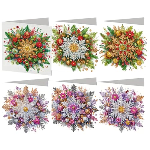 6PCS DIY Diamond Painting Greeting Card Set Snowflakes Pattern Rhinestone Diamond Art Mosaic Postcards Diamond Art Greeting Cards for Birthdays Thanksgiving & Special Occasion 6PCS DIY Diamond Painting Greeting Card Set Snowflakes Pattern Rhinestone Diamond Art Mosaic Postcards Diamond Art Greeting Cards for Birthdays Thanksgiving & Special Occasion von Aukojoy
