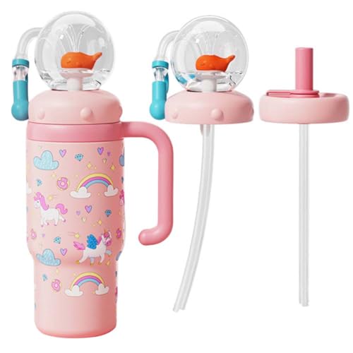 Aukojoy 24oz Edelstahl Wal Wasserbecher mit Griff Perfekt für Kinder Jugendliche und Erwachsene von Aukojoy