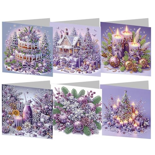 Aukojoy 6er DIY Diamond Painting Grußkarten-Set Weihnachtliche Designs Strass Diamond Art Mosaik-Postkarten Dankeskarten und Feiertagsgrüße Bastelset Aukojoy 6er DIY Diamond Painting Grußkarten-Set Weihnachtliche Designs Strass Diamond Art Mosaik-Postkarten Dankeskarten und Feiertagsgrüße Bastelset von Aukojoy