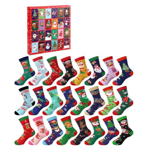 Weihnachtsstrümpfe Adventskalender 2025 24Tage Weihnachtscountdown Kalender mit 12/24Paar lustigen und bunten Socken Xmas Countdown Kalender Weihnachtsgeschenke für Erwachsene Männer Frauen (12 Paar) Weihnachtsstrümpfe Adventskalender 2025 24Tage Weihnachtscountdown Kalender mit 12/24Paar lustigen und bunten Socken Xmas Countdown Kalender Weihnachtsgeschenke für Erwachsene Männer Frauen (12 Paar) von Aukojoy