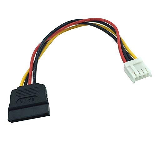 Aukson F54 Stromkabel Adapter 18cm – 4-Pin Floppy Strombuchse auf 15-Pin SATA Buchse, Stromadapter für Computer von Aukson