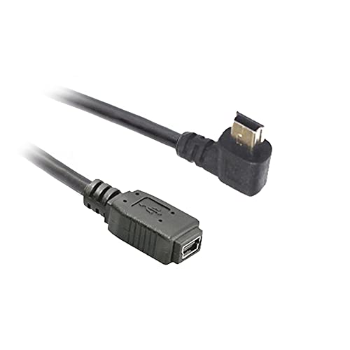 Aukson F62 Mini USB Verlängerungskabel 90 Grad nach rechts abgewinkelt Mini-USB, 5-polig Stecker auf Buchse Verlängerungskabel 30cm von Aukson