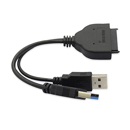 Aukson P09 USB 3.0 + USB 2.0 auf SATA 7+15 Pin Adapter Datenkabel für 2.5" SATA HDD/SSD Festplatten – Hot Swap, Plug & Play, 18cm von Aukson