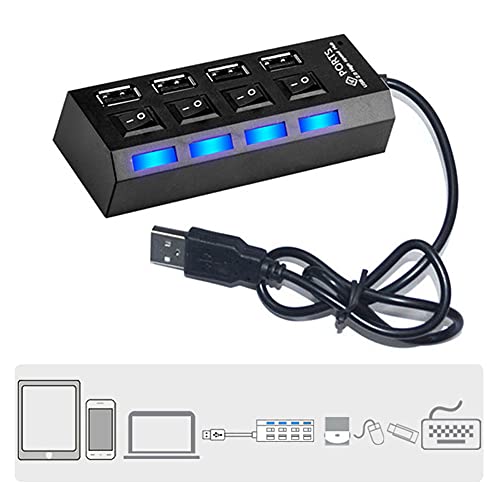 C18C USB Hub 4 Ports mit LED-Anzeige und Einzelschaltern – USB 2.0 Datenhub für PC und Laptop, 480 Mbps, Optimale Datentransfergeschwindigkeit und Benutzerfreundlichkeit C18C USB Hub 4 Ports mit LED-Anzeige und Einzelschaltern – USB 2.0 Datenhub für PC und Laptop, 480 Mbps, Optimale Datentransfergeschwindigkeit und Benutzerfreundlichkeit von Aukson