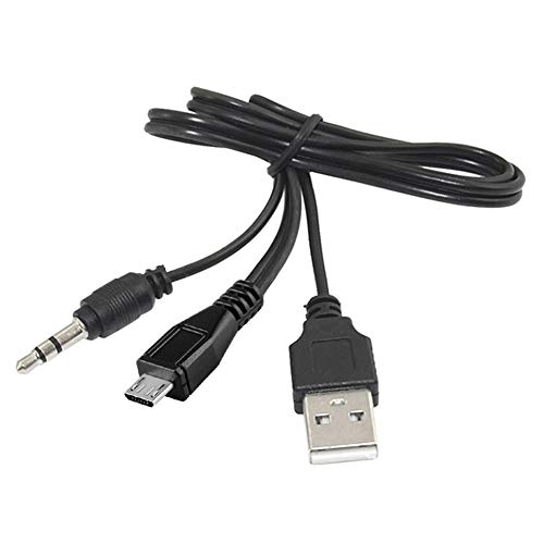 Aukson C31 micro USB auf 3,5mm Klinkenstecker + USB 2.0 A Stecker Audio-Ladekabel, Plug und Play, Kabellänge: ca. 50cm von Aukson