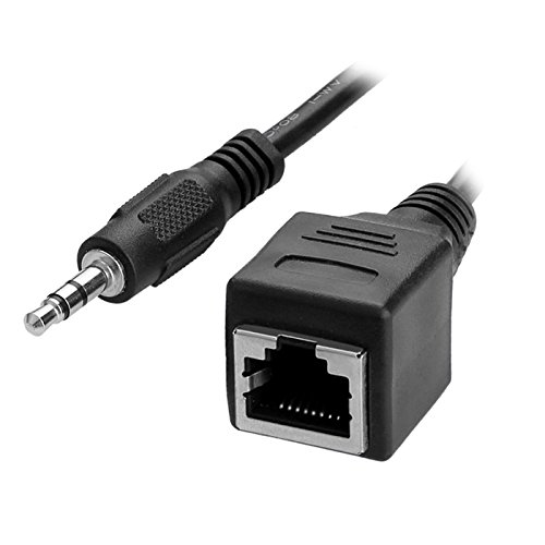 F59 3,5mm Klinkenstecker TRS Audio auf RJ45 Buchse Ethernet Kabel Adapter Audio über RJ45 passiv 1 Stück 30cm von Aukson