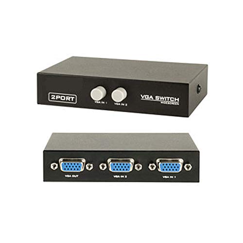 I07C VGA Switch Box 2 in 1 Out VGA Umschalter für Computer, PC, Laptop, Desktop, Monitor - Unterstützung für VGA, XVGA, SVGA, UXGA und mehr von Aukson