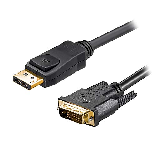 Aukson M43 DisplayPort auf DVI Kabel 1,8m Displayport Stecker auf DVI 24+1 Stecker Adapter Kabel passend für Laptop PC Monitor 1080P DisplayPort DP zu DVI Kabel von Aukson