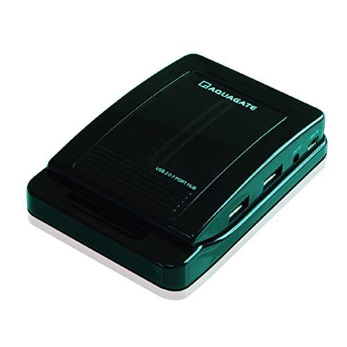 O24C USB 2.0 Hub - 7 Ports, Aktiv mit Netzteil, Kompatibel mit PC & Laptop, Stilvolles Design! von Aukson