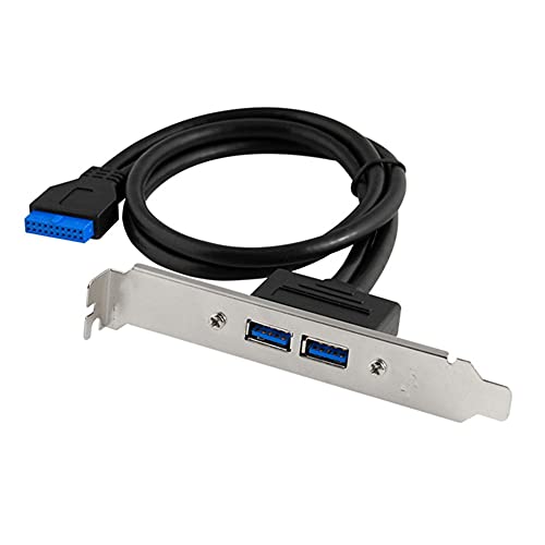 Q21 USB 3.0 Slot Blende Slotblech Bracket 20pin auf 2x USB 3.0 A Buchse Adapter 50cm direkt an Ihr Motherboard von Aukson