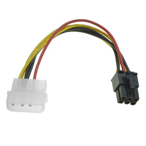 R03 Aukson 6pin PCIe auf 4 Pin Molex Grafikkarte Stromkabel 6pin auf 4pin adapter Stromadapter Kabel, 6pin PCI-E auf 5,25 Molex Stromanschlüsse Stecker von Aukson