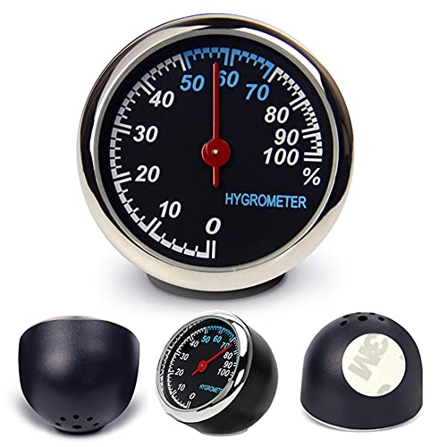 R31C KFZ Auto Mini Small Classic Dashboard Hygrometer Uhr Mechanischer Zeiger Digitale Feuchtigkeit Zählwerkzeug, Glasspiegel, hohe Transparenz,Nicht leicht zerkratzt, passend für Auto Boot Dekoration von Aukson