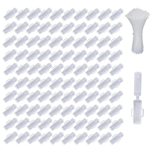 100 Stück Kabelbeschriftung Set, Kabeletiketten Box mit 100 Kabelbinder, Transparent & Wiederverwendbar,Kennzeichnung und Sortierung von Kabeln Aller Art für Schaltschrank Netzwerk Büro von Auktransceler