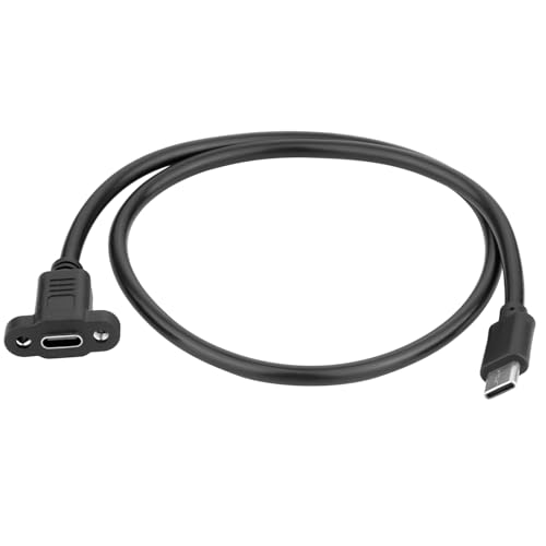 0.5M 20Gbps PC Case Panel Mount Type-C USB-C Male To Female Extension Cable USB 3.2 Data Cable, With Screw Hole Lock Connector Cable von Aukuoy