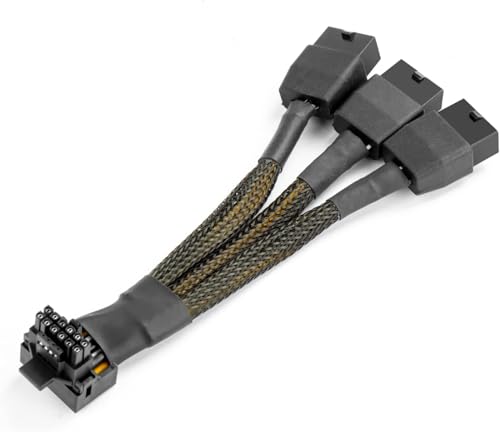 16Pin GPU Kabel auf 3X 8Pin Pcie - 16AWG PCIE 5.0 12VHPWR 600W 90 Grad rechtwinklig 16 Pin 12+4Pin Netzteil Adapter für RTX 4090 4080 3090TI 4070Ti Grafikkarte (Typ B) von Aukuoy