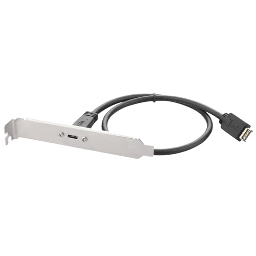 Aukuoy 50cm Type E to Type C Front Panel USB C Extend Cable Adapter USB-C to USB3.2 Type-E 10Gbps Converter PC Case PCI Extention, Motherboard Header Extension Data Cable, Transfer Wire von Aukuoy