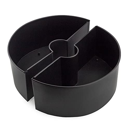 AuldHome Regenschirm-Pflanzgefäß für Terrassentisch mit Schirmloch (schwarz), Emaille-Halbkreis-Übertöpfe von AuldHome Design