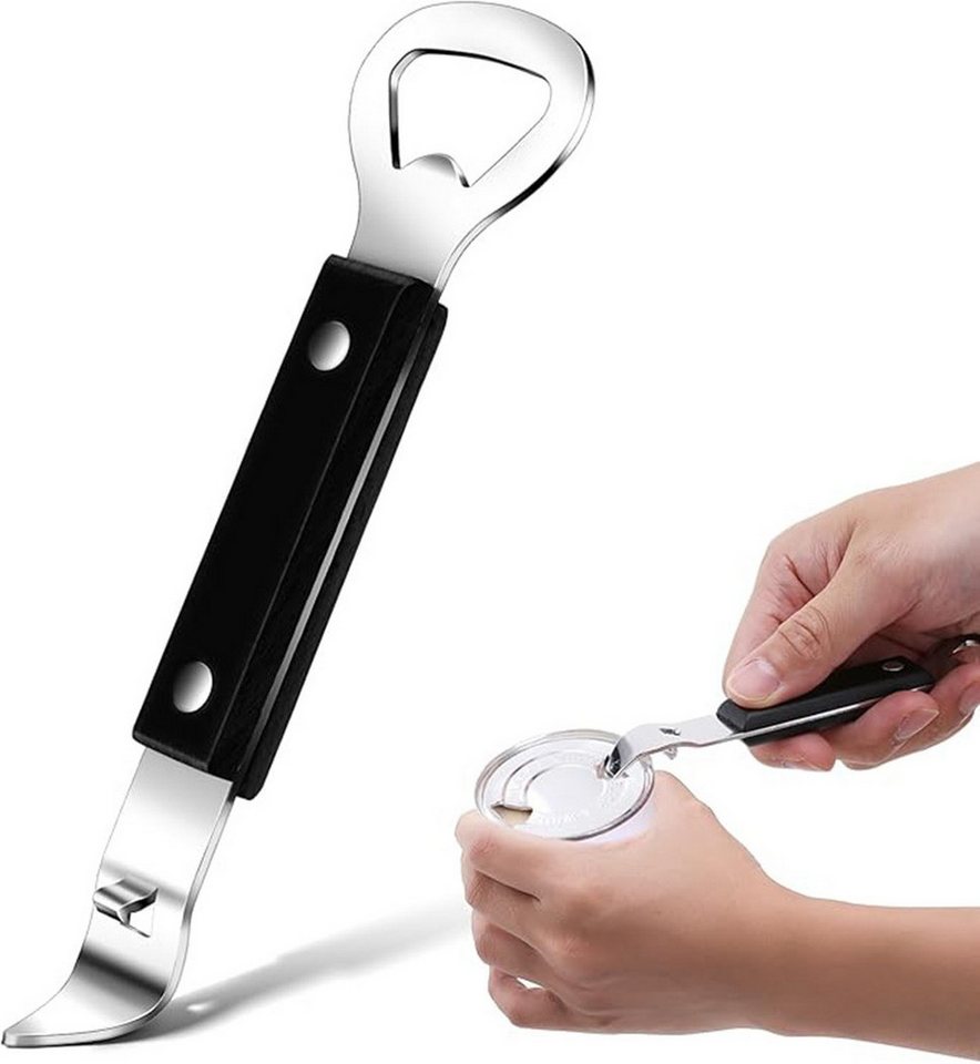 Auledio Dosenöffner Zweiseitiger Edelstahl Dosenöffner, manueller Flaschenöffner von Auledio