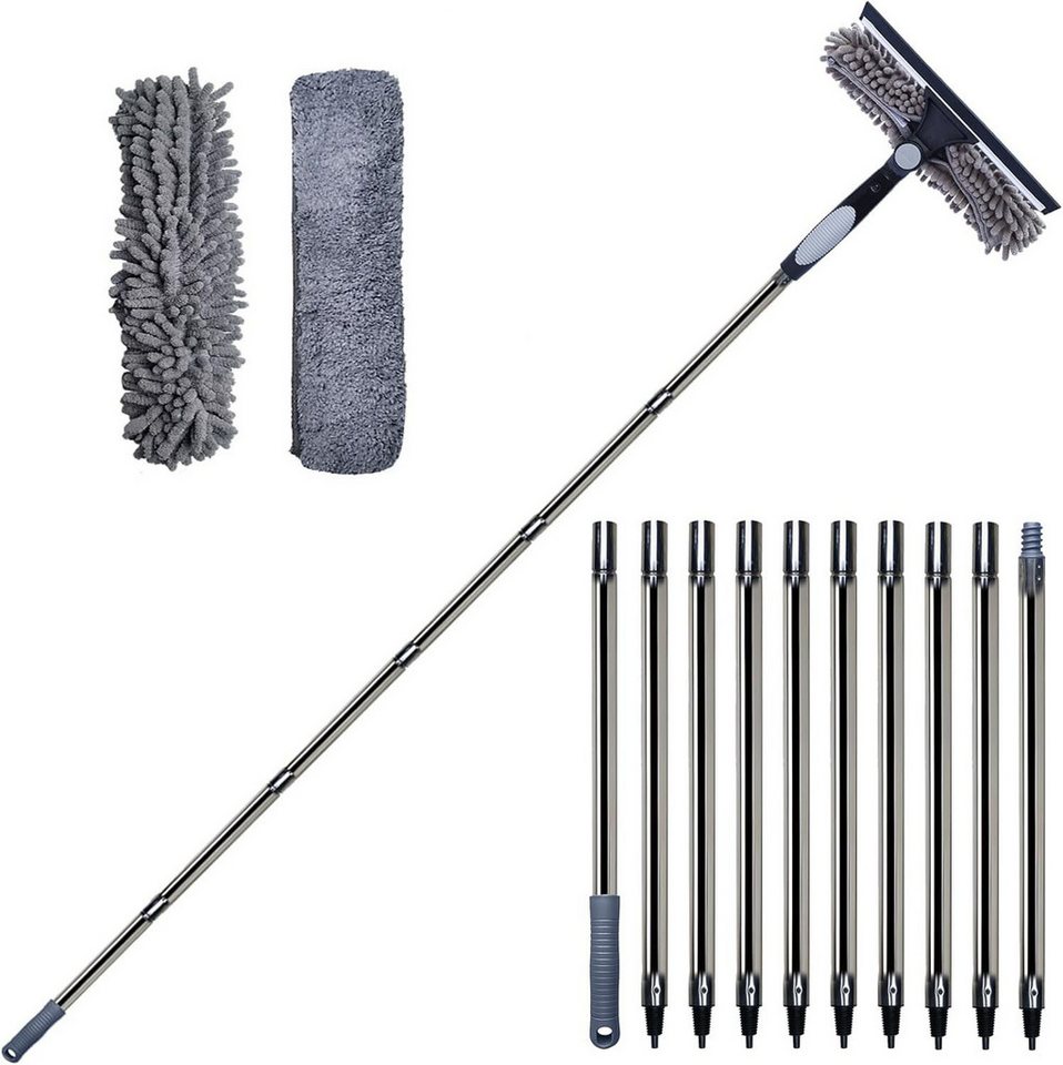 Auledio Glasschaber 2-in-1 Fensterreiniger 4,5 m Teleskopstange Gummiwischer Mikrofaser Auledio Glasschaber 2-in-1 Fensterreiniger 4,5 m Teleskopstange Gummiwischer Mikrofaser von Auledio