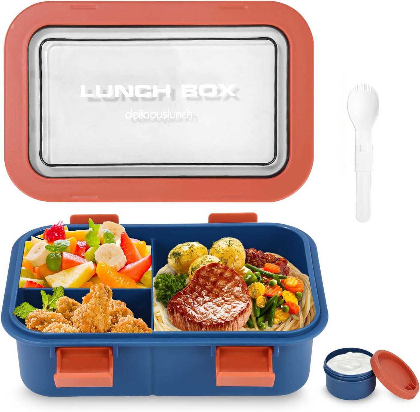 Auledio Lunchbox 1250ml Lunchbox mit Fächern Kinder mit Besteck Auledio Lunchbox 1250ml Lunchbox mit Fächern Kinder mit Besteck von Auledio