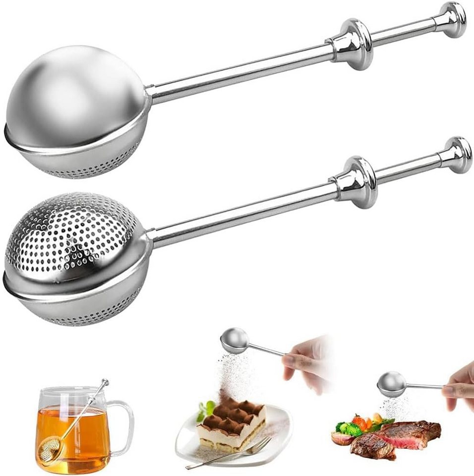 Auledio Teesieb Teezange 2 Stück Teesieb für Losen Tee, Teaballs mit Teleskopgriff, Edelstahl, Teeei 304 Edelstahl, Tea Infuser, Edelstahl-Mehlsieb-Staubwedel Auledio Teesieb Teezange 2 Stück Teesieb für Losen Tee, Teaballs mit Teleskopgriff, Edelstahl, Teeei 304 Edelstahl, Tea Infuser, Edelstahl-Mehlsieb-Staubwedel von Auledio