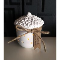 Keramik Kerafun Raysin Windlicht Eichel - Herbstdeko Handgemacht 9x11 cm | Hygge Tischdeko & Geschenkidee Keramik Kerafun Raysin Windlicht Eichel - Herbstdeko Handgemacht 9x11 cm | Hygge Tischdeko & Geschenkidee von Aulinchen