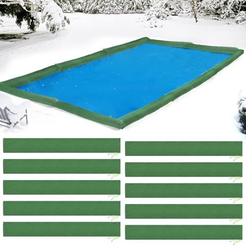 10 Stück 1,5 m auslaufsichere Poolabdeckung Sandsäcke – langlebige silikonbeschichtete Segeltuch-Poolabdeckungsgewichte für den Winter im Boden und über Schwimmbädern von Aulock