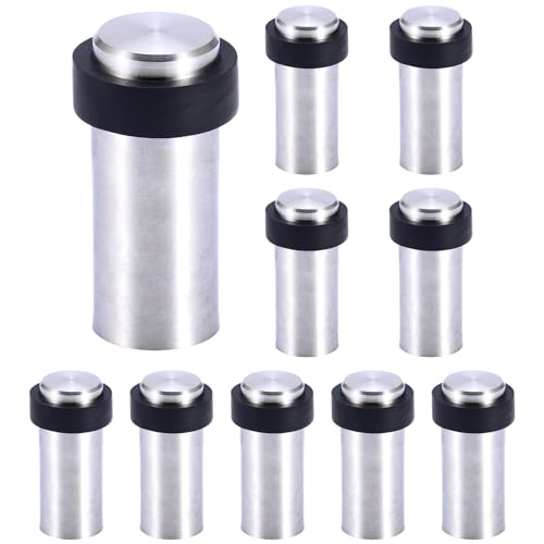 10 x Türstopper aus Edelstahl für Bodenmontage (Zum Schrauben/Bohren) Edelstahl-Design Tür Stopper Puffer ø32mm, 80mm Hoch von Aulyun