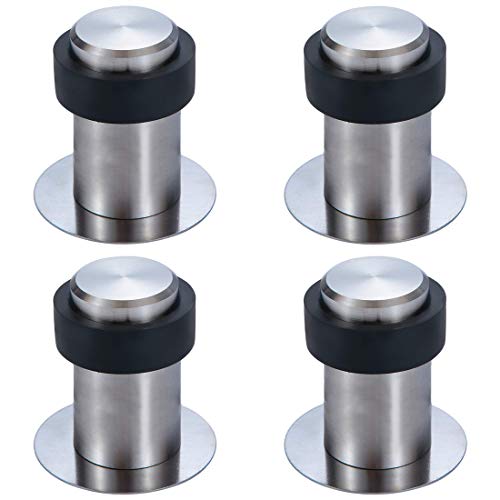 4 Stück Selbstklebender Türstopper, Schützen Sie Möbel und Wände vor Türklinken Türknäufen, Edelstahl Türpuffer für alle Türen mit Gummi-Stoßfänger von aulyun