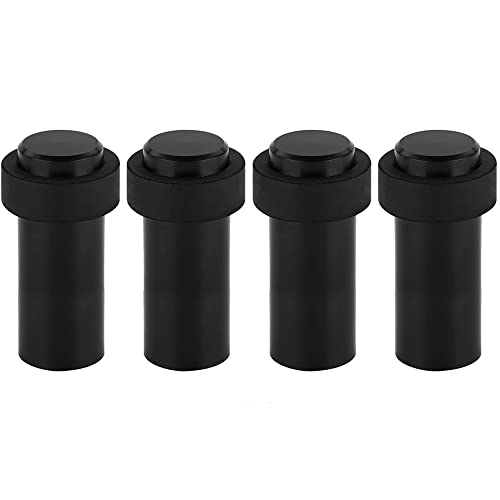 4 X Türstopper zum Schrauben - Montage am Boden oder an der Wand - Edelstahl Gummi Wandtürstopper inkl. Befestigungsmaterial von aulyun
