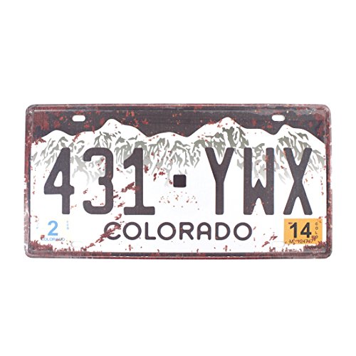 15,2 x 30,5 cm, Vintage-Design, Metall-Blechschild für Zuhause, Bad und Bar, Wanddekoration, Auto-Kennzeichen, Souvenir (Colorado 431-YWX) von Aumei Wall Decor