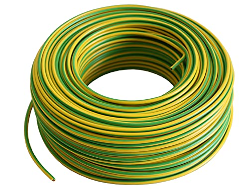 Aderleitung -Verdrahtungsleitung - Erdungskabel - Einzelader flexibel - PVC Leitung - H07 V-K 4 mm² - Farbe: gelb / grün 10m/25m/50m/100 m frei wählbar (10 Meter) von Aumero - Haus & Garten