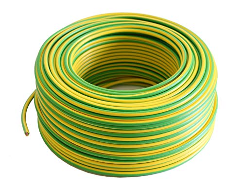 Erdungskabel 25 mm² Aderleitung Verdrahtungsleitung - H07V-K - Einzelader flexibel PVC Leitung gelb grün diverse Längen (10 m) von Aumero - Haus & Garten