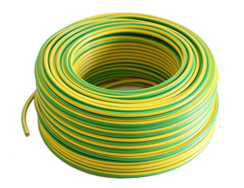 Erdungskabel 35 mm² Aderleitung Verdrahtungsleitung - H07V-K - Einzelader flexibel PVC Leitung gelb grün diverse Längen (10 m) von Aumero - Haus & Garten