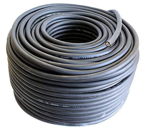 Gummileitung - 3 x 1,5 mm² - schwer - H07 RN-F 03G1,5 - schwarz - Verlängerungskabel - Baustelle - 10 - 100 m (100) von Aumero - Haus & Garten