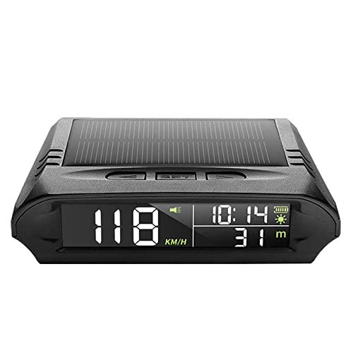Aumotop Auto Wireless HUD Headup Display Solar GPS Digital Tachometer mit LCD-Bildschirm Überdrehzahlalarm KMH/MPH Zeit/Höhe/Temperatur/Geschwindigkeitsanzeige von Aumotop