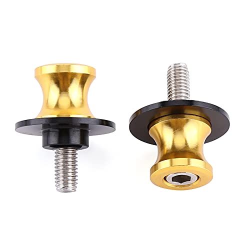 MOTORRAD CNC SWING ARM SPOOL SLIDERS STAND SWINGARM BOBBINS Robust STABIL FÜR TRIUMPH DUCATI ER6 CNC HINTERE STEHEN UND SCHIEBER (8mm Gold) von Aumotop