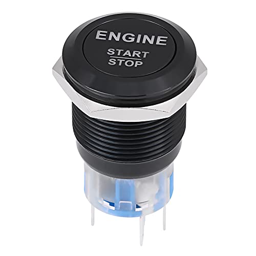 WEISSE LED AUTOMOTOR START STOP DRUCKKNOPF SCHALTER EMPFINDLICHE STEUERUNG FÜR DIE FAHRZEUGZÜNDUNG (schwarze Zink-Aluminium-Legierung) von Aumotop