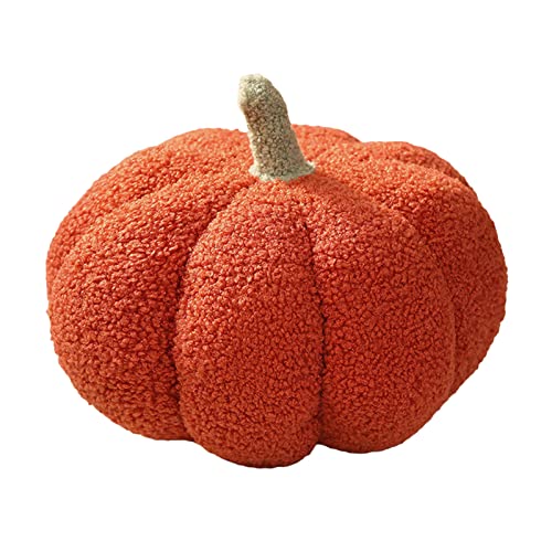 Aunaeyw Kürbis Wurfkissen Super Flauschiger Plüschkürbis Plüschtier Halloween Kürbis Dekokissen Kissen Heimdekoration Halloween Party Favors (7.8 inch, Orange Red) von Aunaeyw