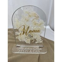 Namensständer Namensaufsteller Muttertagsgeschenk Blumendeko Tischdeko von AundBPresentdesign