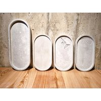 Tabletts/Beton/Tischdeko/Handmade/Trockenblumen/Flower/Haltbar/Wohndeko/Untersetzer von AundNDesign