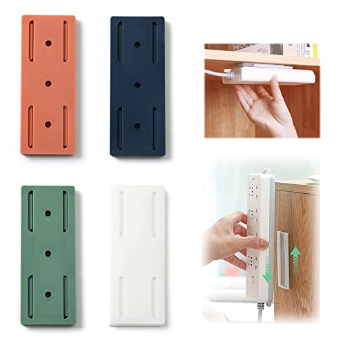 Selbstklebender Stanzfreier Sockelhalter, Steckdosenleiste Halterung, Selbstklebender Sockelhalter, Steckdosen Halterung, Self-Adhesive Desktop Socket Fixer, Steckdosenleiste Wandhalterung von Aunis