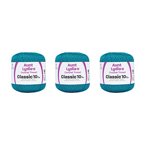 Aunt Lydia 154.0856P03 Klassisch Garn, Baumwolle, pfau, 3 Pack von Aunt Lydia's