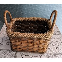 Vintage Akzentkorb Mit Gedrehter Seil-Edging von AuntJoycesAttic