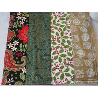 Gold Akzentuiert Scrappy Weihnachten Tischsets, Handgemacht, 4Er-Set von AuntTerrysCreations