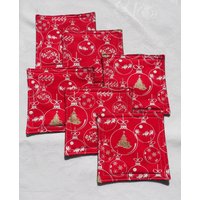 Weihnachten Untersetzer, Set Von 6, Handgefertigte Mugrugs, Ornamente Untersetzer Weihnachten Untersetzer, Set Von 6, Handgefertigte Mugrugs, Ornamente Untersetzer von AuntTerrysCreations